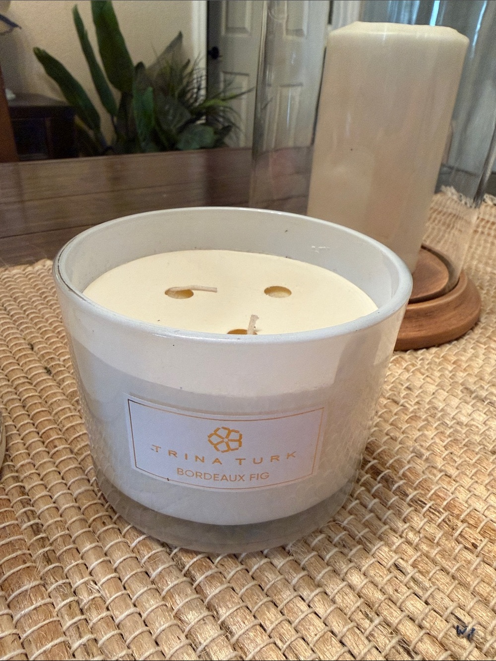 Trina Turk Cream Bordeaux Fig Three-Wick Candle